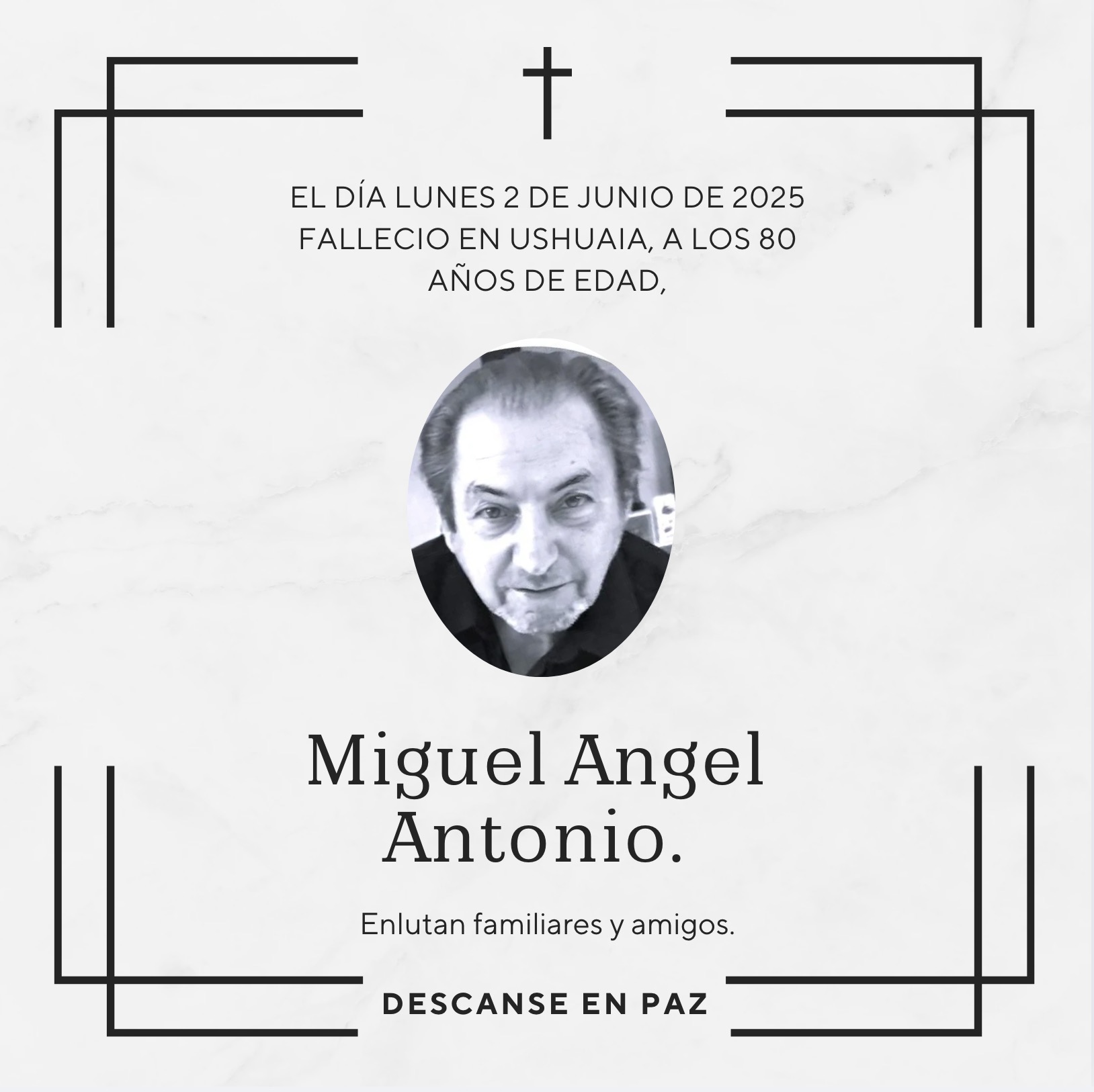 Fallecimiento | Miguel Angel Antonio.